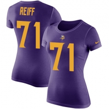 Women's Nike Minnesota Vikings #71 Riley Reiff Purple Rush Pride Name & Number T-Shirt
