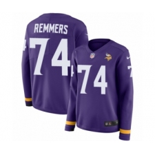 Women's Nike Minnesota Vikings #74 Mike Remmers Limited Purple Therma Long Sleeve NFL Jersey