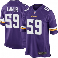 Men's Nike Minnesota Vikings #59 Emmanuel Lamur Game Purple Team Color NFL Jersey