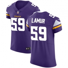 Men's Nike Minnesota Vikings #59 Emmanuel Lamur Purple Team Color Vapor Untouchable Elite Player NFL Jersey