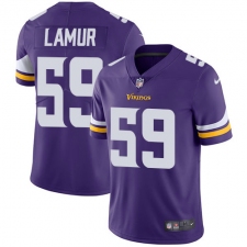 Men's Nike Minnesota Vikings #59 Emmanuel Lamur Purple Team Color Vapor Untouchable Limited Player NFL Jersey
