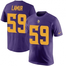 Nike Minnesota Vikings #59 Emmanuel Lamur Purple Rush Pride Name & Number T-Shirt