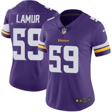 Women's Nike Minnesota Vikings #59 Emmanuel Lamur Purple Team Color Vapor Untouchable Limited Player NFL Jersey