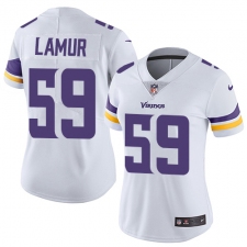 Women's Nike Minnesota Vikings #59 Emmanuel Lamur White Vapor Untouchable Limited Player NFL Jersey