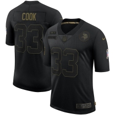 Men's Minnesota Vikings #33 Dalvin Cook Black Nike 2020 Salute To Service Limited Jersey