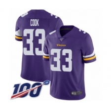 Men's Minnesota Vikings #33 Dalvin Cook Purple Team Color Vapor Untouchable Limited Player 100th Season Football Jersey