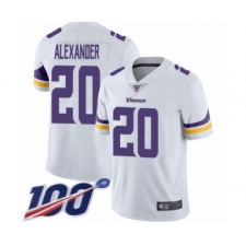 Men's Minnesota Vikings #20 Mackensie Alexander White Vapor Untouchable Limited Player 100th Season Football Jersey