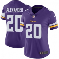 Women's Nike Minnesota Vikings #20 Mackensie Alexander Purple Team Color Vapor Untouchable Limited Player NFL Jersey