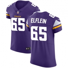 Men's Nike Minnesota Vikings #65 Pat Elflein Purple Team Color Vapor Untouchable Elite Player NFL Jersey