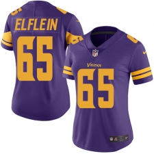 Women's Nike Minnesota Vikings #65 Pat Elflein Limited Purple Rush Vapor Untouchable NFL Jersey