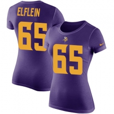 Women's Nike Minnesota Vikings #65 Pat Elflein Purple Rush Pride Name & Number T-Shirt