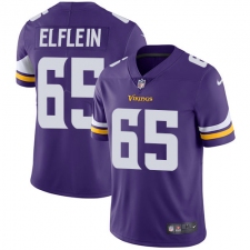 Youth Nike Minnesota Vikings #65 Pat Elflein Purple Team Color Vapor Untouchable Limited Player NFL Jersey