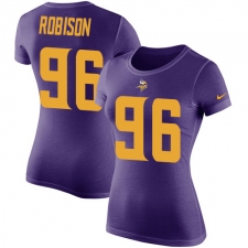 Women's Nike Minnesota Vikings #96 Brian Robison Purple Rush Pride Name & Number T-Shirt