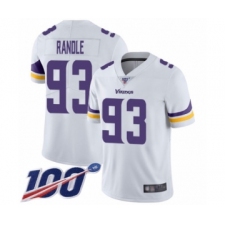 Men's Minnesota Vikings #93 John Randle White Vapor Untouchable Limited Player 100th Season Football Jersey