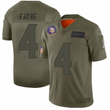 Men's Minnesota Vikings #4 Brett Favre Limited Camo 2019 Salute to Service Football Jersey