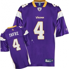 Reebok Minnesota Vikings #4 Brett Favre Purple Team Color Replica Throwback NFL Jersey