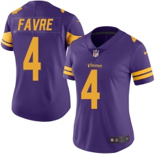 Women's Nike Minnesota Vikings #4 Brett Favre Elite Purple Rush Vapor Untouchable NFL Jersey