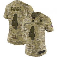 Women's Nike Minnesota Vikings #4 Brett Favre Limited Camo 2018 Salute to Service NFL Jersey