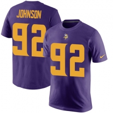 Nike Minnesota Vikings #92 Tom Johnson Purple Rush Pride Name & Number T-Shirt