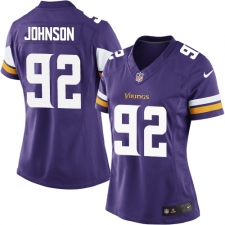 Women's Nike Minnesota Vikings #92 Tom Johnson Purple Team Color Vapor Untouchable Limited Player NFL Jersey
