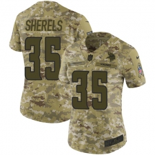 Women's Nike Minnesota Vikings #35 Marcus Sherels Limited Camo 2018 Salute to Service NFL Jersey