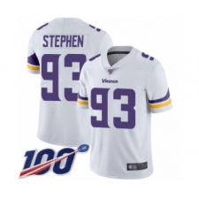 Men's Minnesota Vikings #93 Shamar Stephen White Vapor Untouchable Limited Player 100th Season Football Jersey