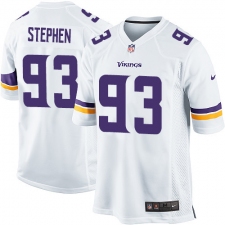 Men's Nike Minnesota Vikings #93 Shamar Stephen Game White NFL Jersey