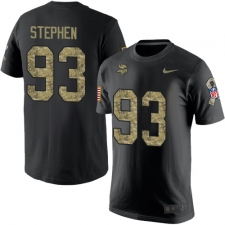 Nike Minnesota Vikings #93 Shamar Stephen Black Camo Salute to Service T-Shirt
