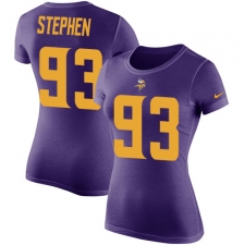 Women's Nike Minnesota Vikings #93 Shamar Stephen Purple Rush Pride Name & Number T-Shirt