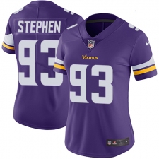 Women's Nike Minnesota Vikings #93 Shamar Stephen Purple Team Color Vapor Untouchable Limited Player NFL Jersey