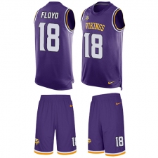 Men's Nike Minnesota Vikings #18 Michael Floyd Limited Purple Tank Top Suit NFL Jersey