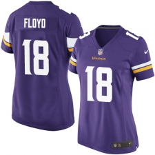 Women's Nike Minnesota Vikings #18 Michael Floyd Game Purple Team Color NFL Jersey
