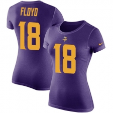 Women's Nike Minnesota Vikings #18 Michael Floyd Purple Rush Pride Name & Number T-Shirt