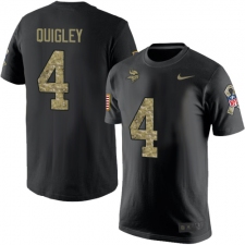 Nike Minnesota Vikings #4 Ryan Quigley Black Camo Salute to Service T-Shirt