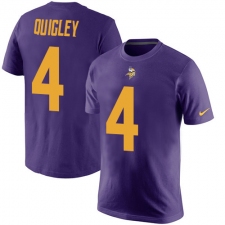 Nike Minnesota Vikings #4 Ryan Quigley Purple Rush Pride Name & Number T-Shirt