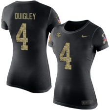 Women's Nike Minnesota Vikings #4 Ryan Quigley Black Camo Salute to Service T-Shirt