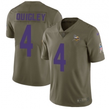 Youth Nike Minnesota Vikings #4 Ryan Quigley Limited Olive 2017 Salute to Service NFL Jersey