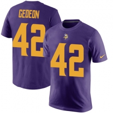Nike Minnesota Vikings #42 Ben Gedeon Purple Rush Pride Name & Number T-Shirt