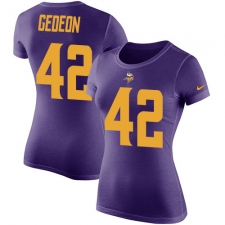 Women's Nike Minnesota Vikings #42 Ben Gedeon Purple Rush Pride Name & Number T-Shirt