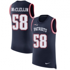 Men's Nike New England Patriots #58 Shea McClellin Limited Navy Blue Rush Player Name & Number Tank Top NFL Jersey