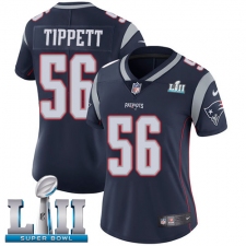 Women's Nike New England Patriots #56 Andre Tippett Navy Blue Team Color Vapor Untouchable Limited Player Super Bowl LII NFL Jersey
