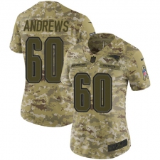 Women's Nike New England Patriots #60 David Andrews Limited Camo 2018 Salute to Service NFL Jersey