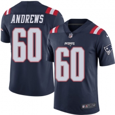 Youth Nike New England Patriots #60 David Andrews Limited Navy Blue Rush Vapor Untouchable NFL Jersey