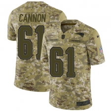 Men's Nike New England Patriots #61 Marcus Cannon Limited Camo 2018 Salute to Service NFL Jersey