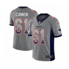 Men's Nike New England Patriots #61 Marcus Cannon Limited Gray Rush Drift Fashion NFL Jersey