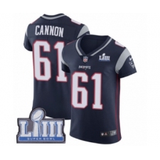 Men's Nike New England Patriots #61 Marcus Cannon Navy Blue Team Color Vapor Untouchable Elite Player Super Bowl LIII Bound NFL Jersey