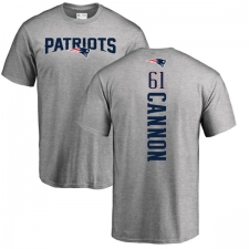 NFL Nike New England Patriots #61 Marcus Cannon Ash Backer T-Shirt