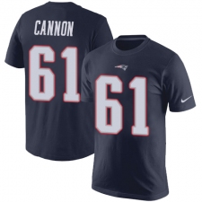 Nike New England Patriots #61 Marcus Cannon Navy Blue Rush Pride Name & Number T-Shirt