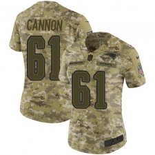 Women's Nike New England Patriots #61 Marcus Cannon Limited Camo 2018 Salute to Service NFL Jersey
