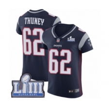 Men's Nike New England Patriots #62 Joe Thuney Navy Blue Team Color Vapor Untouchable Elite Player Super Bowl LIII Bound NFL Jersey